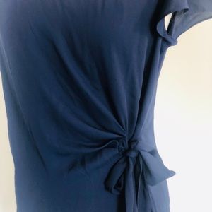 ❤️NY&Co. Navy Lightweight Side-Tie Blouse Sz 8